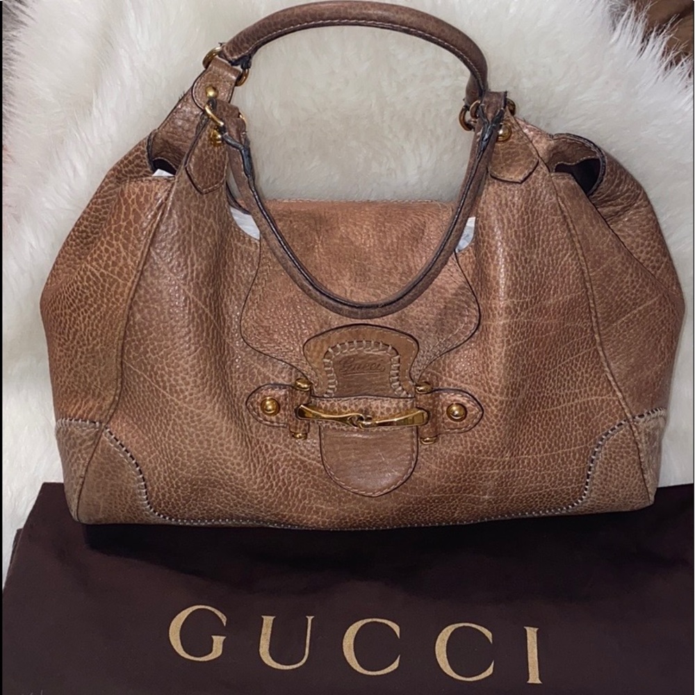 GUCCI New Pelham Tote Leather Large